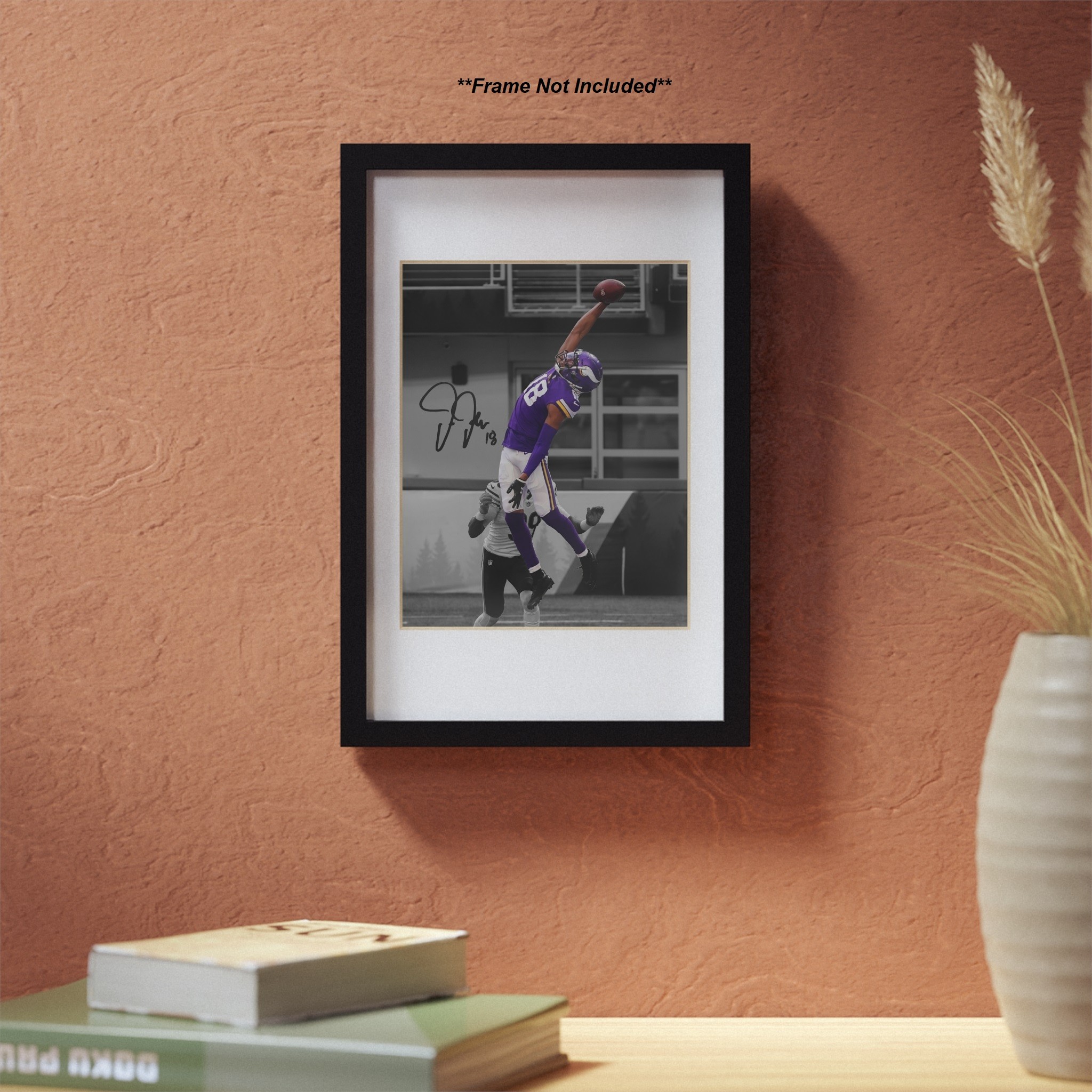 オリンピックメダリスト　陸上　Justin Gatlin 直筆サイン入りフォト Justin Jefferson Minnesota Vikings One-Hand Catch Signed Photo