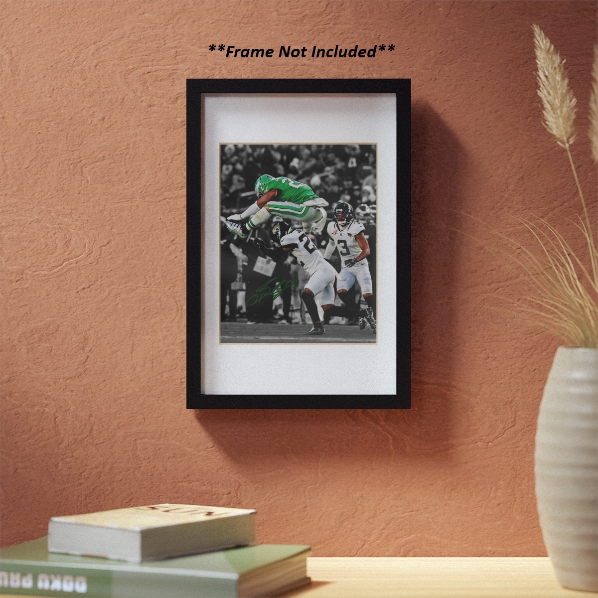 Saquon Barkley Philly Eagles Epic Reverse Hurdle Signed Photo Autograph Print