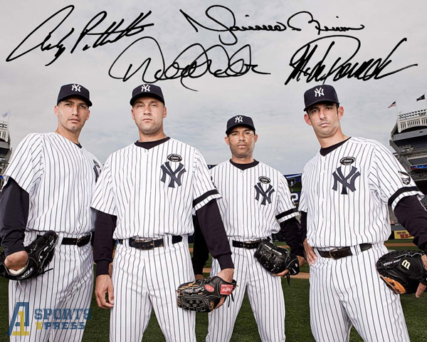 MLB ヤンキース ジータ、リベラ、ポサダ、ペティット サインボール