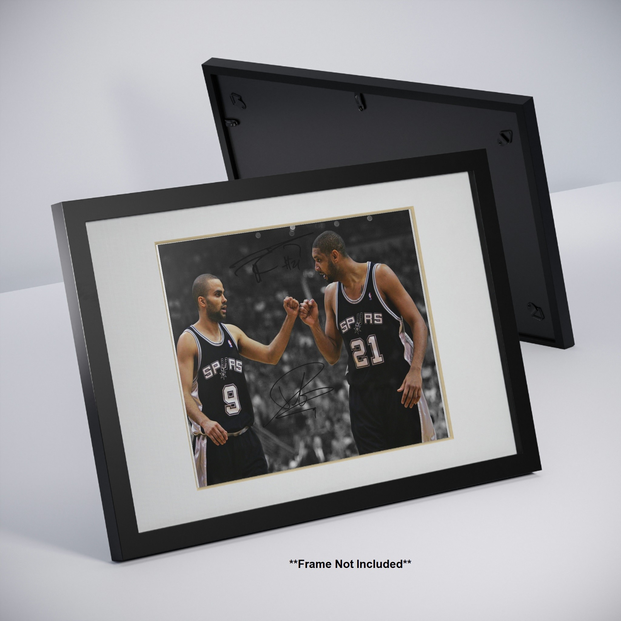 Tony Parker Tim Duncan San Antonio Spurs Signed Photo Autograph