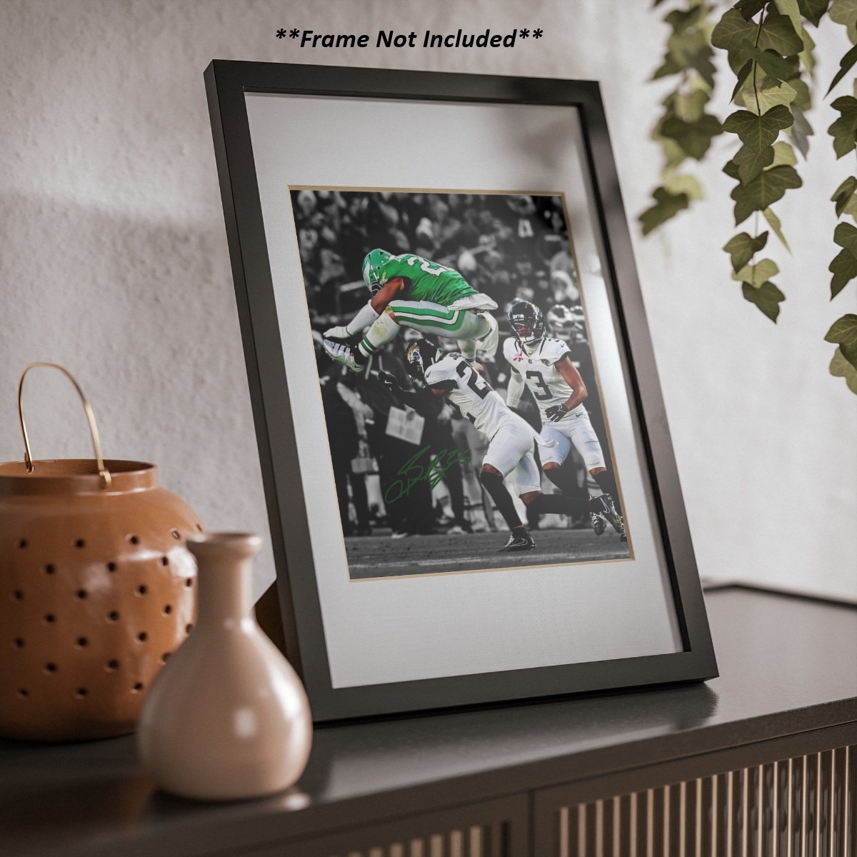 Saquon Barkley Philly Eagles Epic Reverse Hurdle Signed Photo Autograph Print