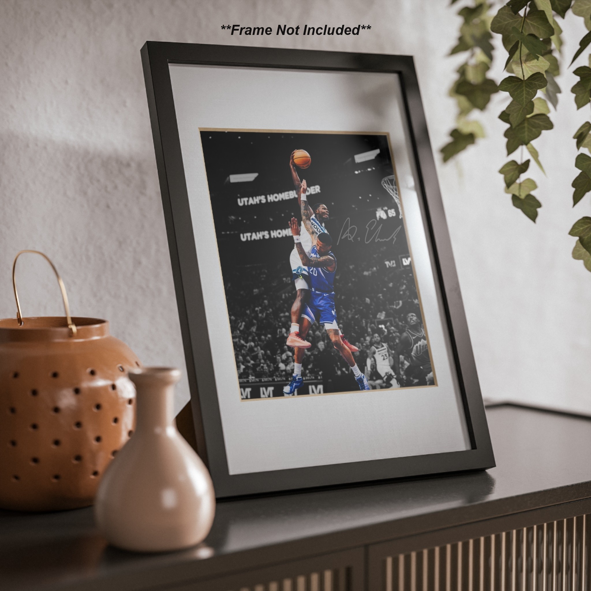 Anthony Edwards Minnesota Timberwolves Monster Dunk Signed Photo Autograph Print