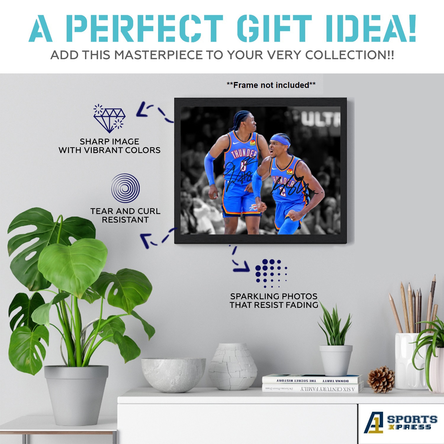 Shai Gilgeous-Alexander Jalen Williams OKC Thunder Signed Photo Autograph Print