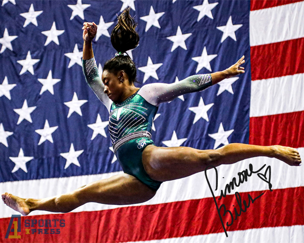 Simone Biles American Legendary Artistic Gymnast Signed Photo Autograph Print
