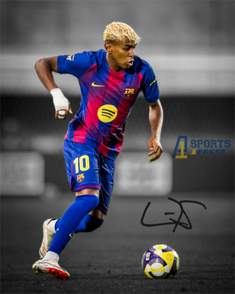 Lamine Yamal Barcelona Signed Photo Autograph Print