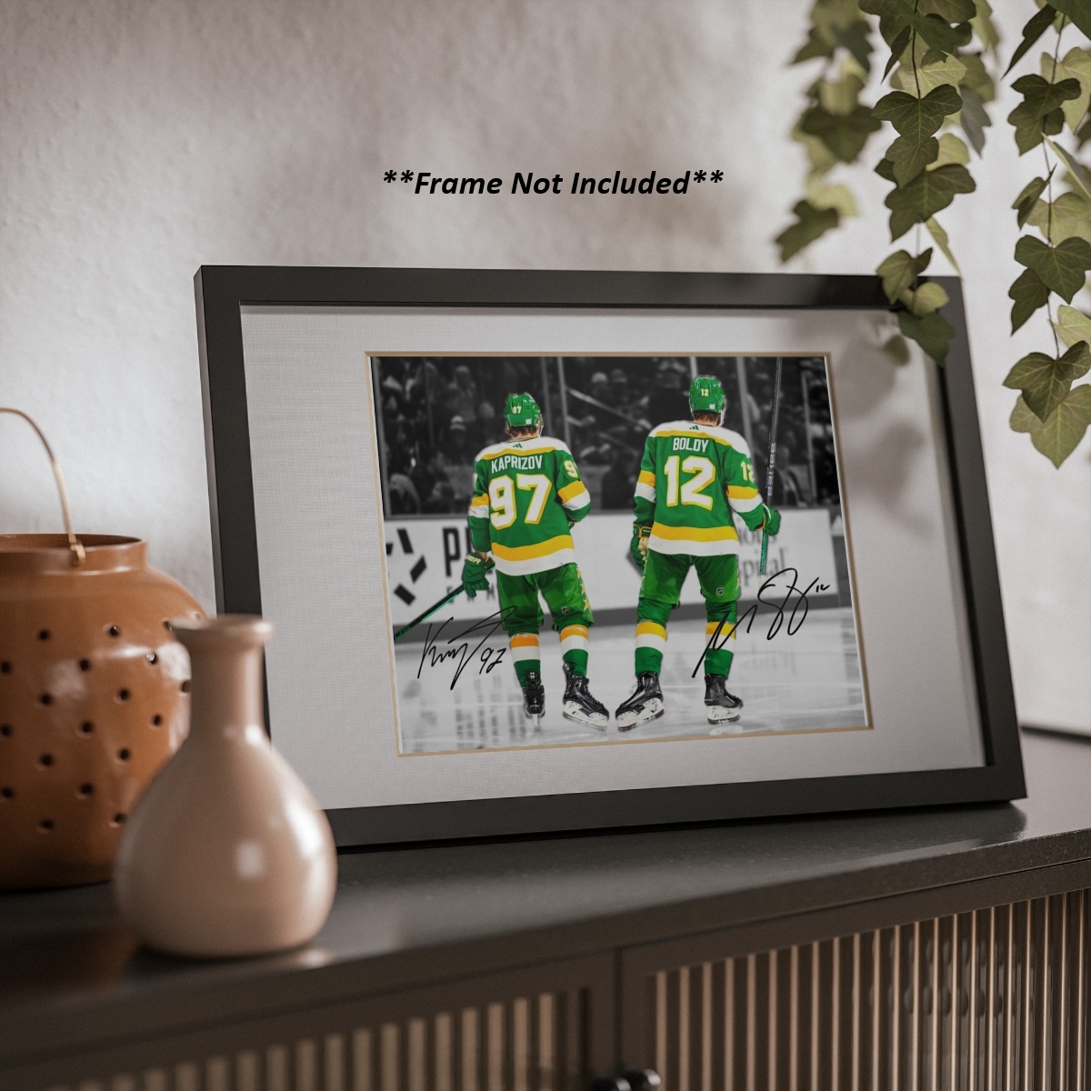 Matt Boldy Kirill Kaprizov Minnesota Wilds Signed Photo Autograph Print