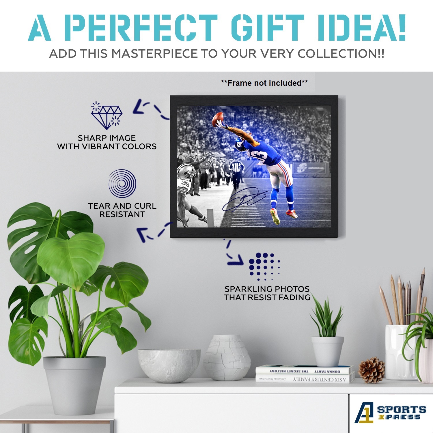 Odell Beckham Jr New York Giants the Iconic Catch Signed Photo Auto Print