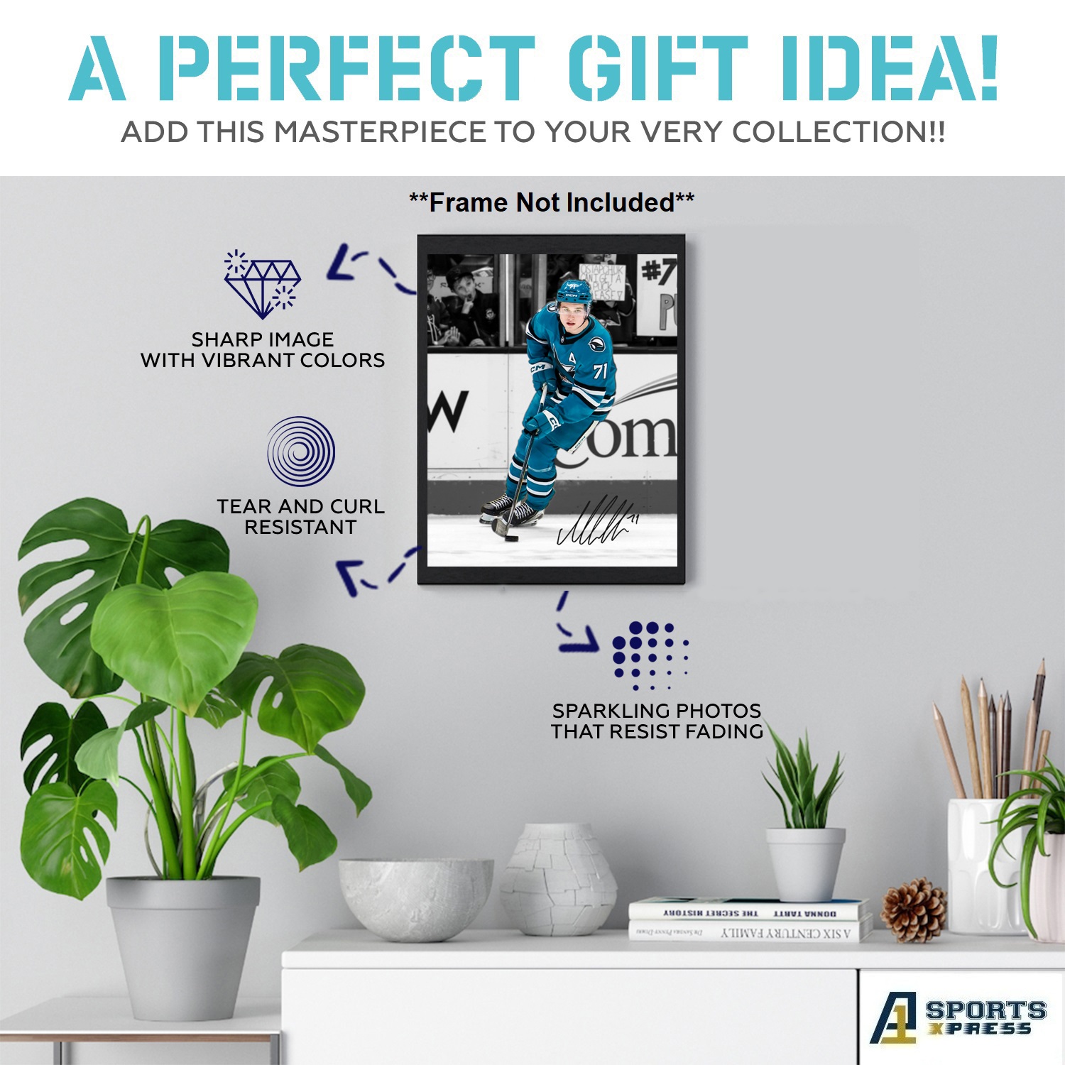 Macklin Celebrini San Jose Sharks Signed Photo Autograph Print