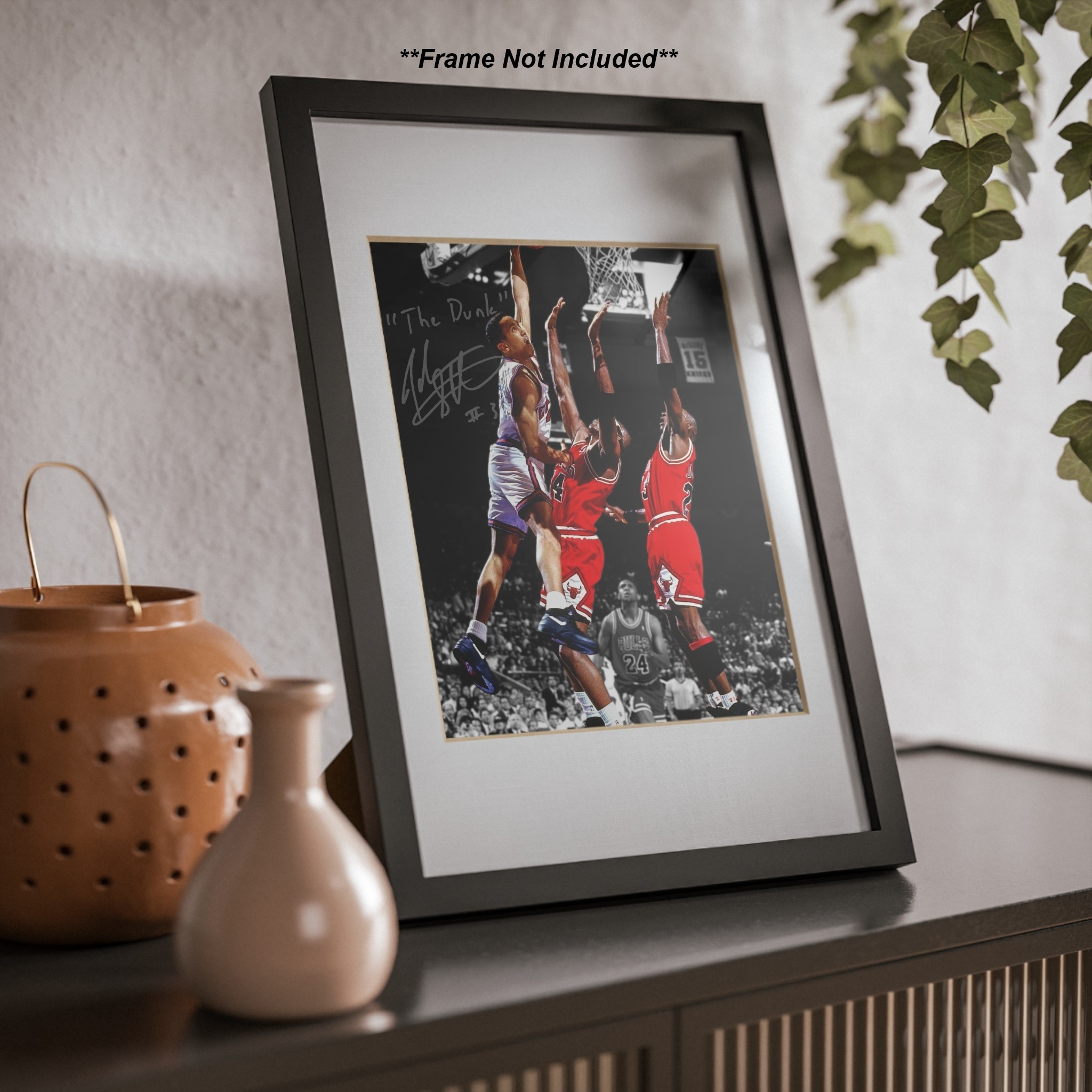 John Starks New York Knicks the Dunk Signed Photo Autograph Print