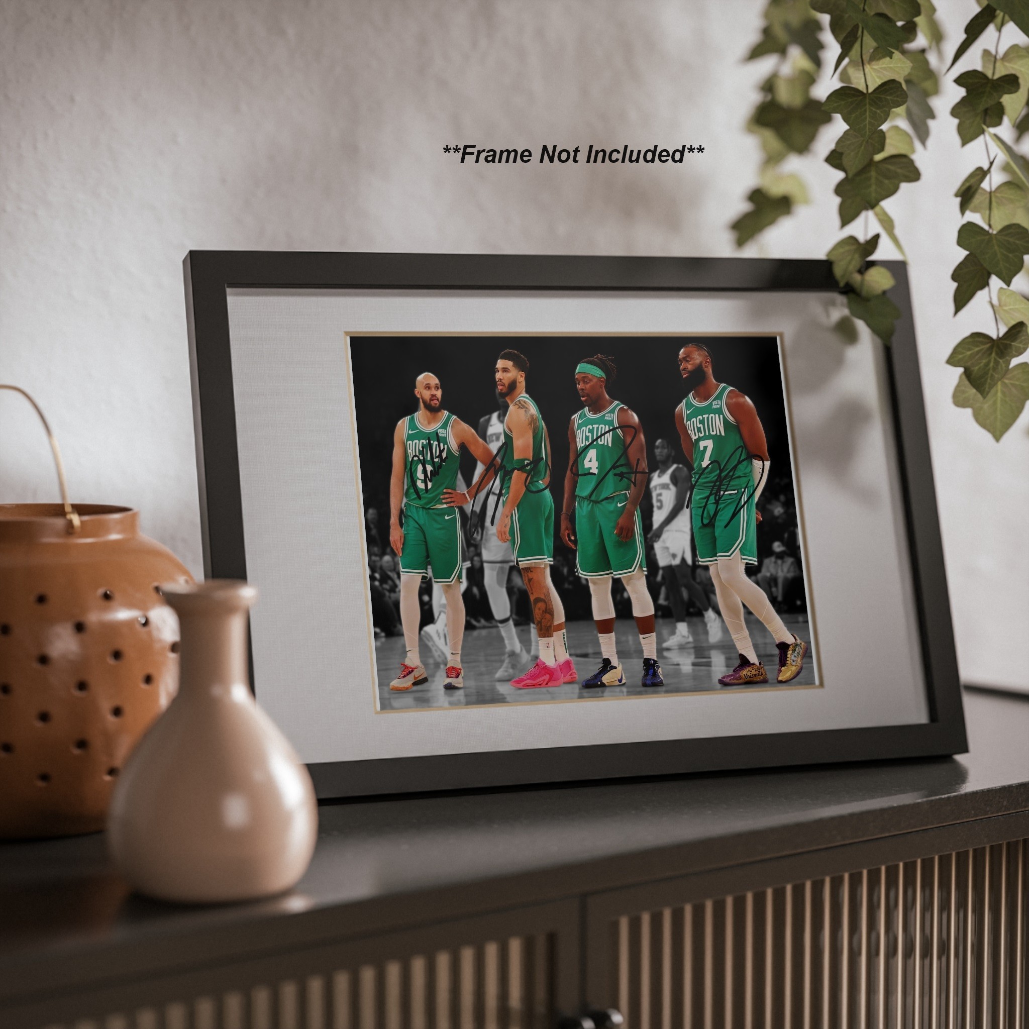 Jayson Tatum Jaylen Brown Holiday White Boston Celtics Signed Photo Auto Print