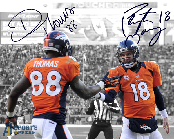 Peyton Manning Demaryius Thomas Denver Broncos Signed Photo Autograph Print