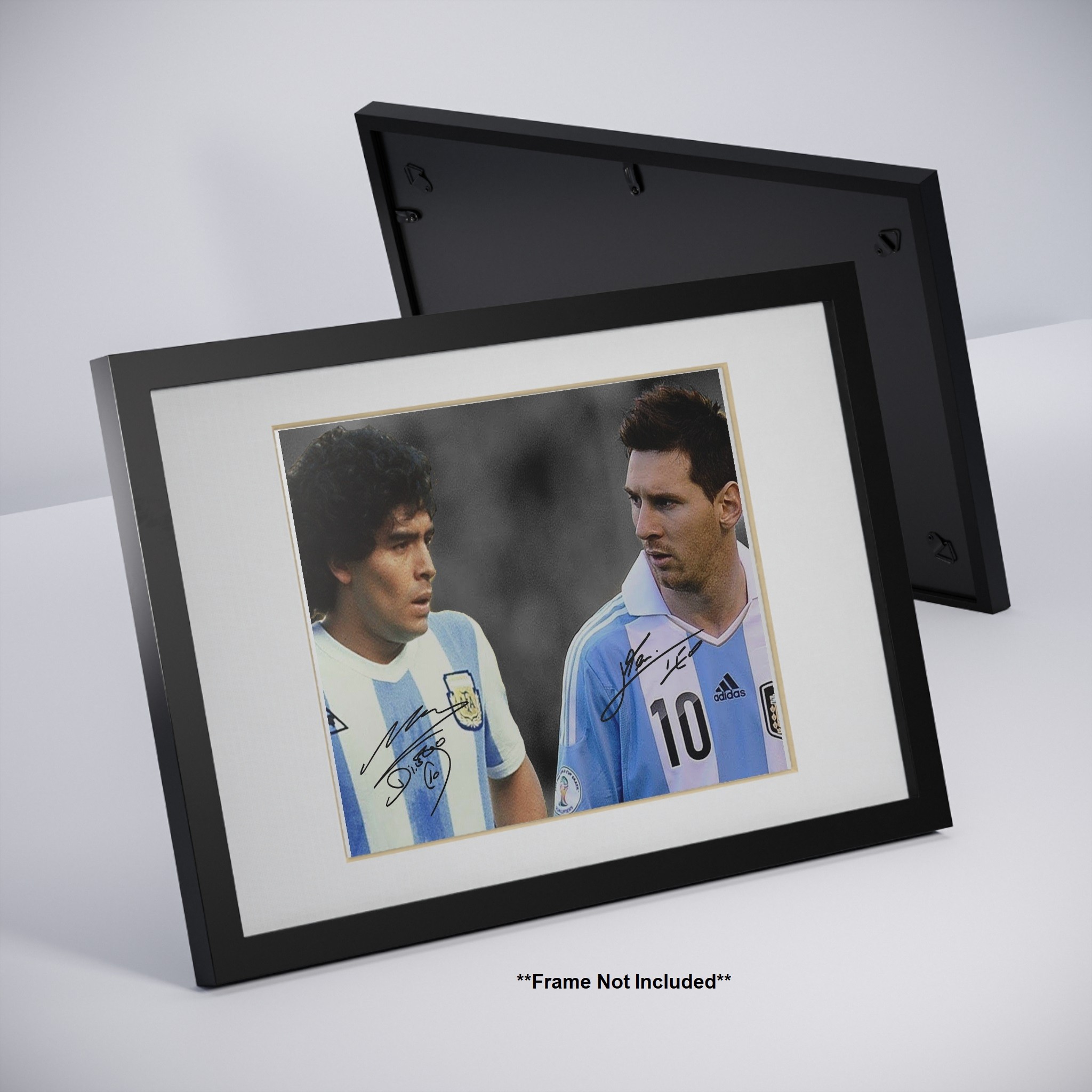 Lionel Messi Diego Maradona Argentina Soccer Goats Signed Photo Autograph Print