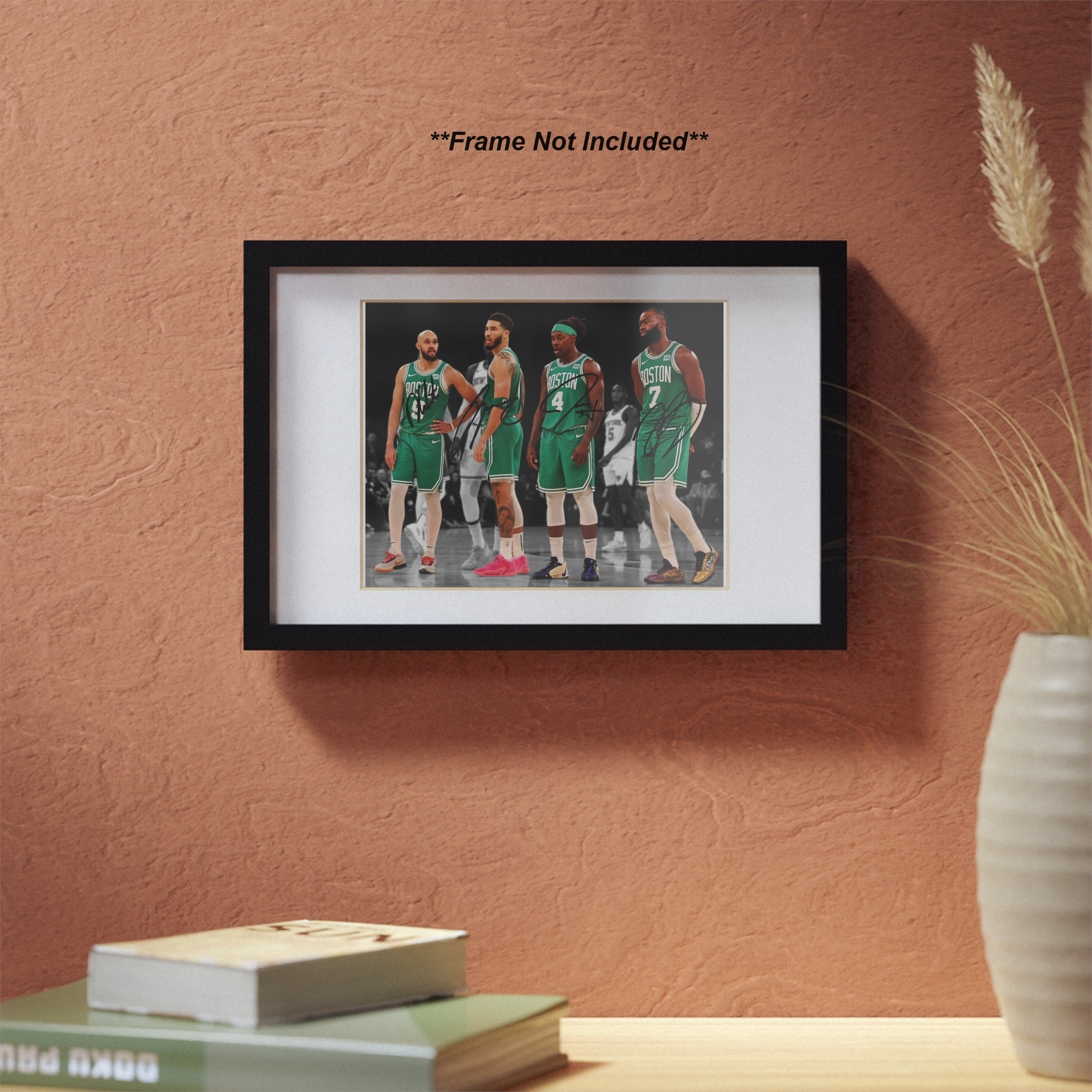 Jayson Tatum Jaylen Brown Holiday White Boston Celtics Signed Photo Auto Print