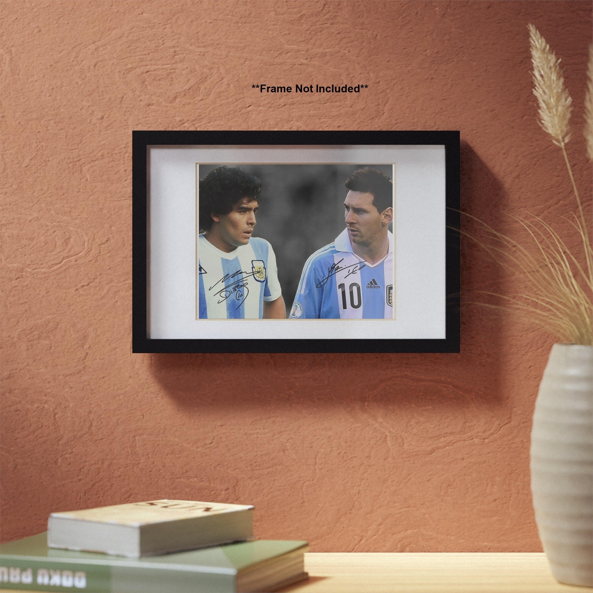 Lionel Messi Diego Maradona Argentina Soccer Goats Signed Photo Autograph Print