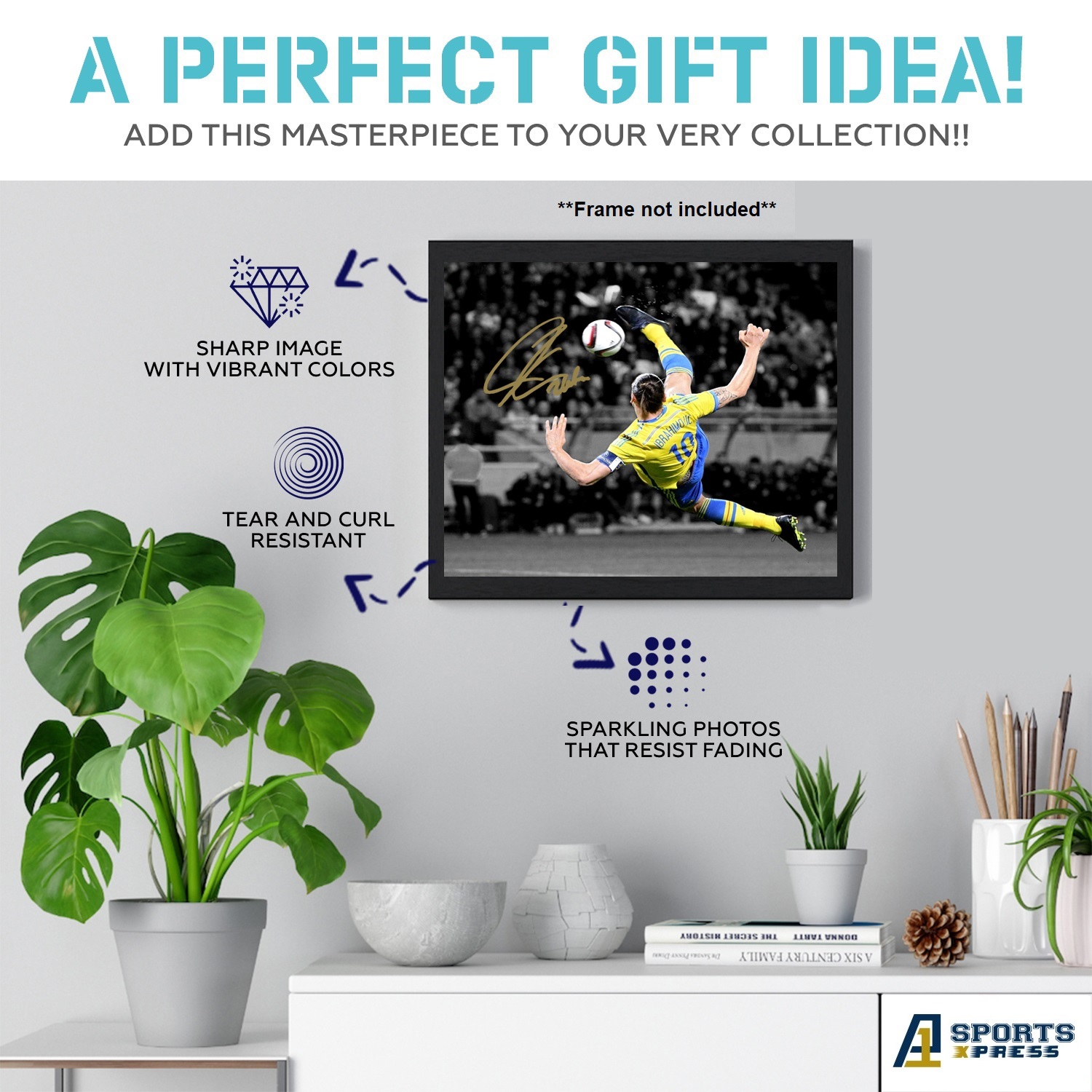 Zlatan Ibrahimovic Sweden Legend Bicycle Kick Signed Photo Autograph Print