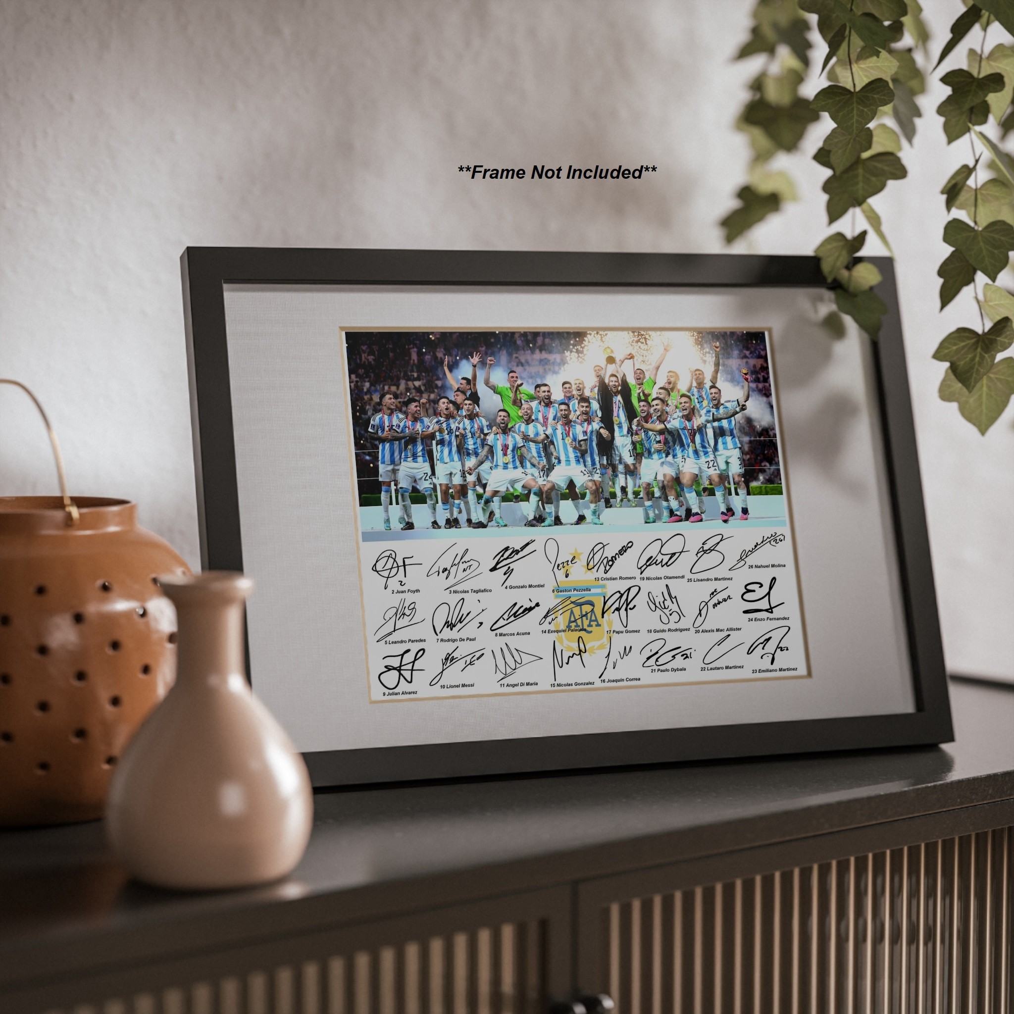 Argentina World Cup Champions Lionel Messi Di Maria Team Signed Photo Auto Print