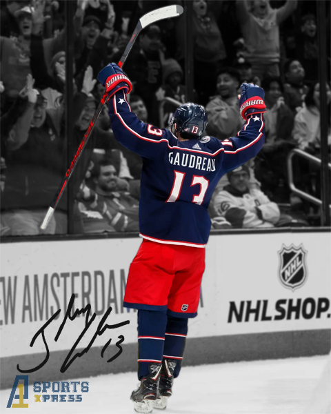 Johnny Gaudreau Columbus Blue Jackets Legend Signed Photo Autograph Print
