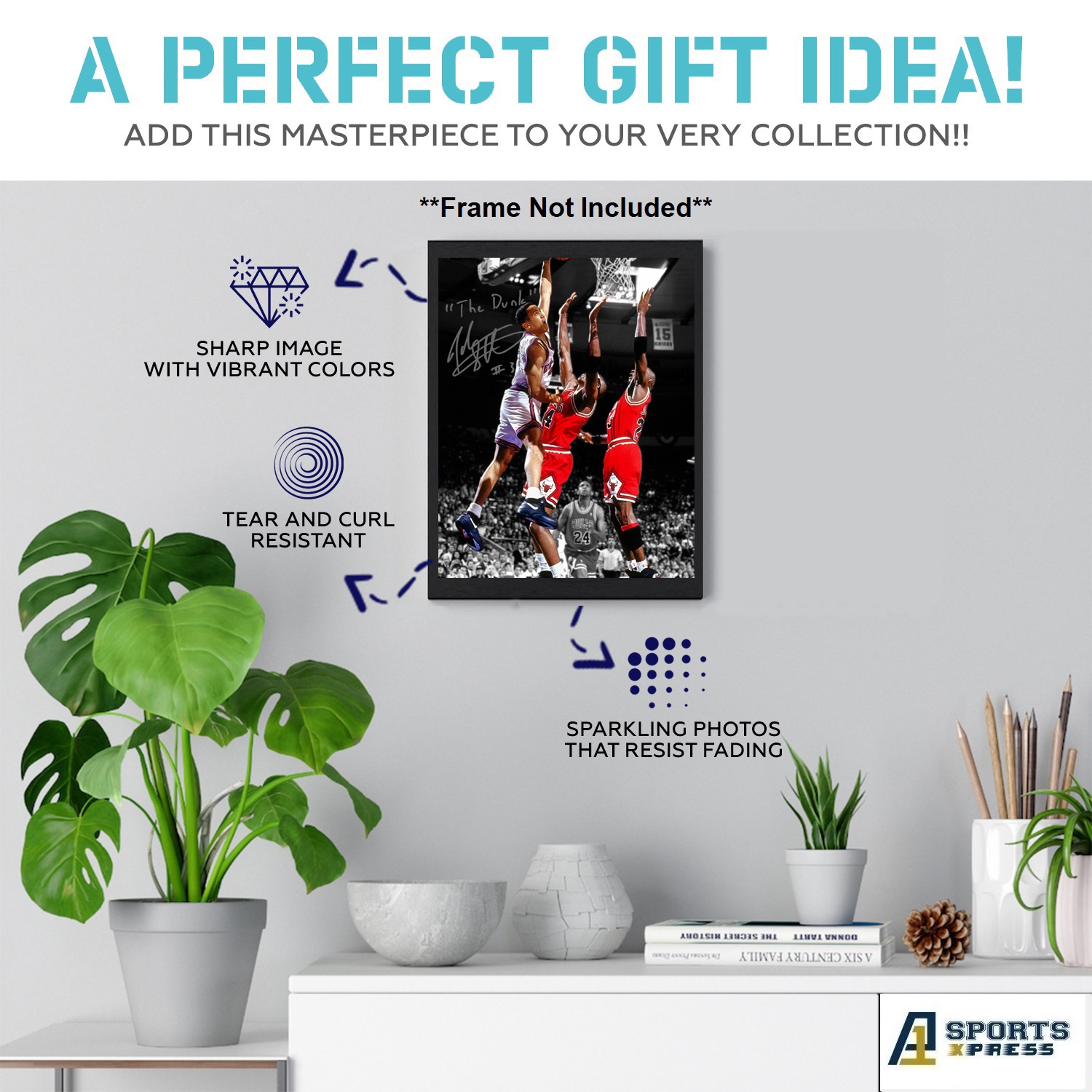 John Starks New York Knicks the Dunk Signed Photo Autograph Print