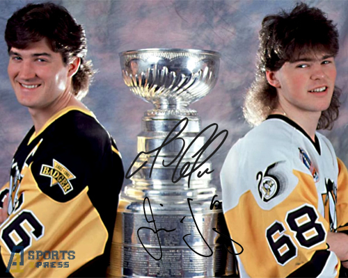 Mario Lemieux Jaromir Jagr PIT Penguins Stanley Cup Signed Photo Autograph Print