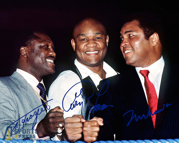 Muhammad Ali Joe Frazier George Foreman Boxing HOFs Signed Photo