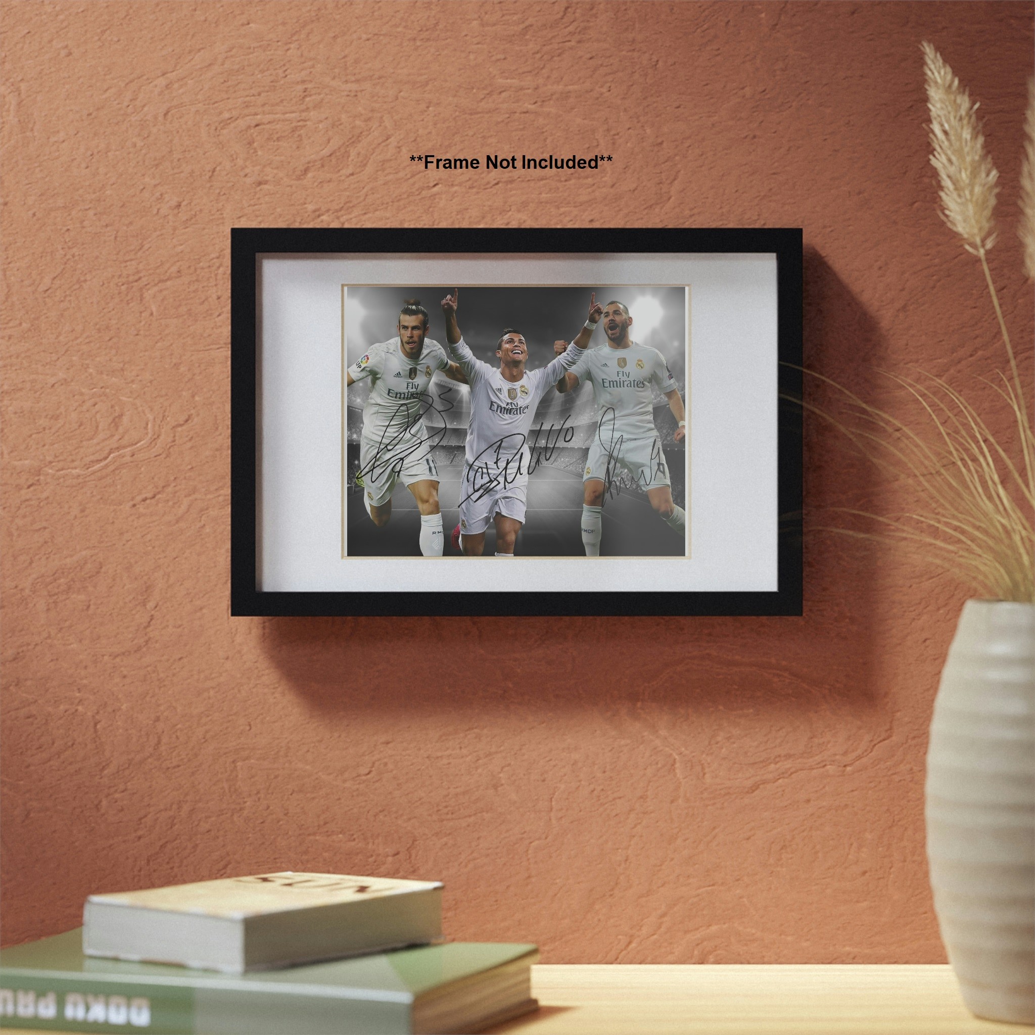 Cristiano Ronaldo Bale Karim Benzema Real Madrid Signed Photo Autograph Print