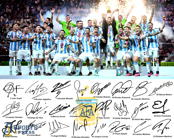 Argentina World Cup Champions Lionel Messi Di Maria Team Signed Photo Auto Print