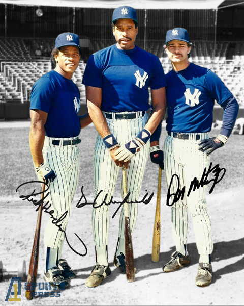 Rickey Henderson Dave Winfield Don Mattingly Signed Yankees HOF