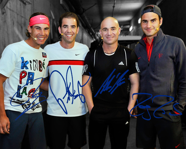 Rafael Nadal Andre Agassi Pete Sampras Roger Federer Signed Photo Auto Print