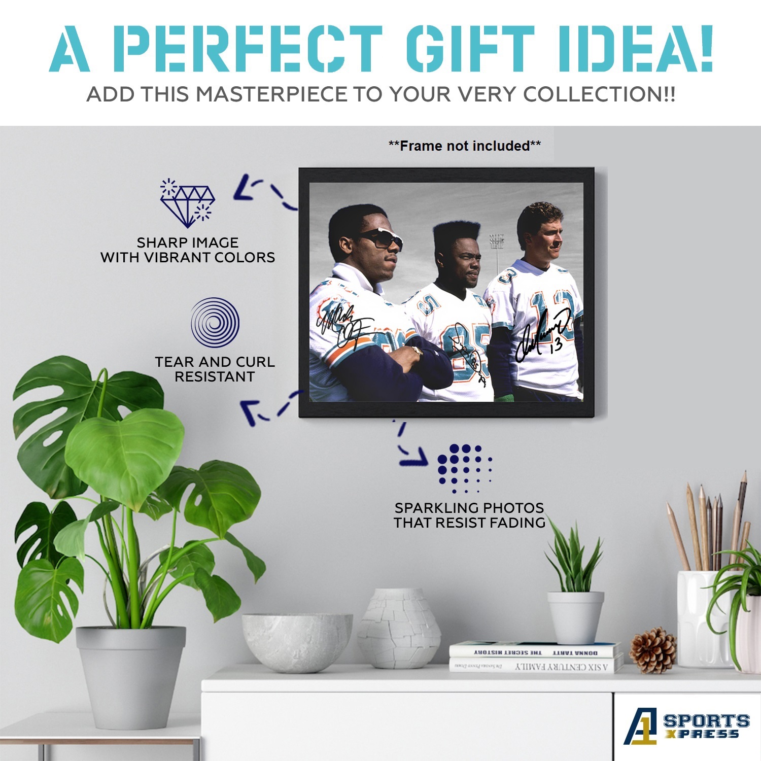 Dan Marino Mark Duper Mark Clayton Miami Dolphins Signed Photo Autograph Print